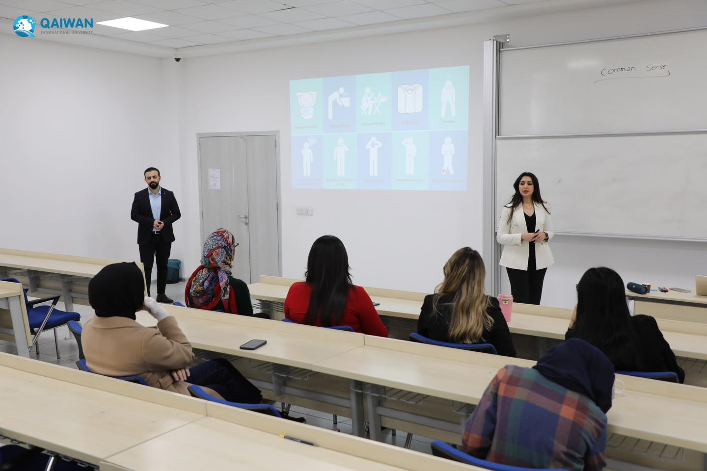 Pharmacy lecturers (Lara R. Al-Khafaf and Shad Adil) conducted a workshop on "Diabetes Prevention: Risk Prediction and Food labels Literacy"